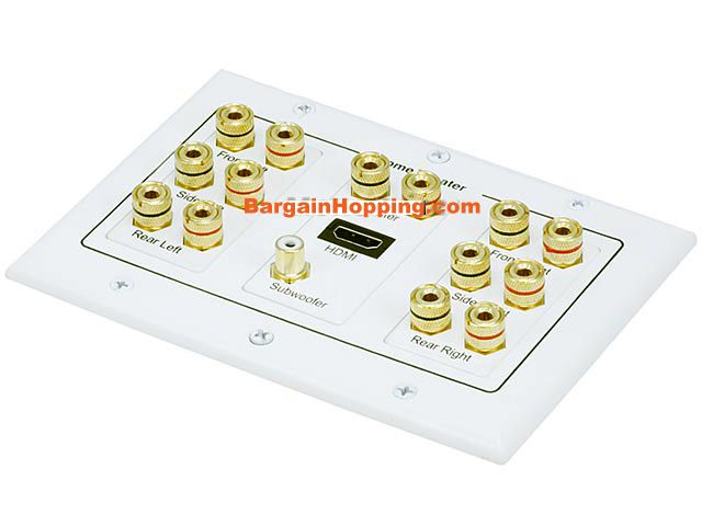 3-Gang 7.1 Surround Sound Distribution Wall Plate w/ HDMI